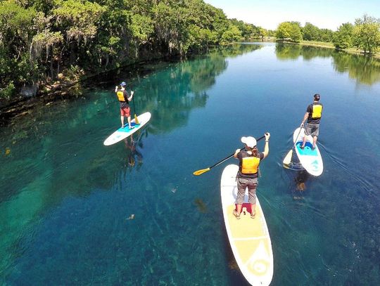 ‘A PADDLER’S DREAM’: Meadows Center introduces stand-up paddling tours at Spring Lake
