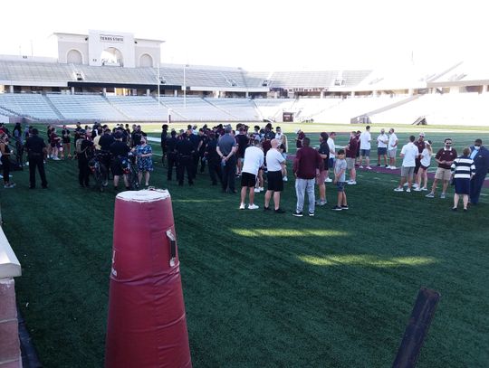 Bobcats, law enforcement march in solidarity