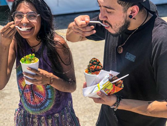 COOLING OFF: San Marcans visit snow cone stand to beat the heat