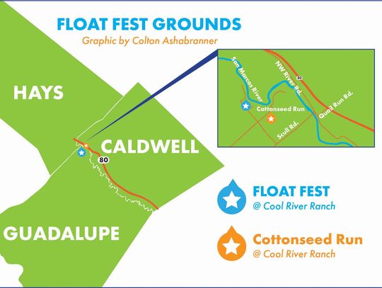 colton ashabranner, Float Fest, cool river ranch, hays county, guadalupe county, caldwell county, music festival, graphic design