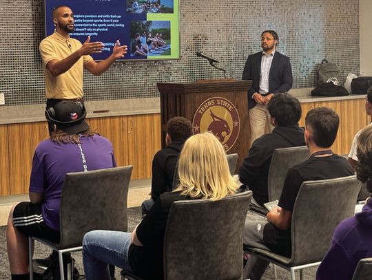 Former Rattler state champion teaches current athletes about life after athletics