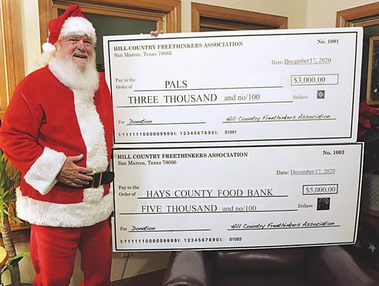Hays County Freethinkers Association donates to food bank, PALS