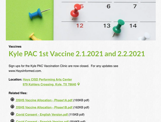 Hays County vaccine sign up sees bottleneck Friday
