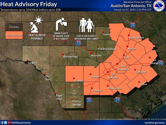 Heat advisory goes into effect Friday afternoon 