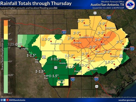 Heavy rain possible in San Marcos, Flash Flood Watch in effect until Thursday