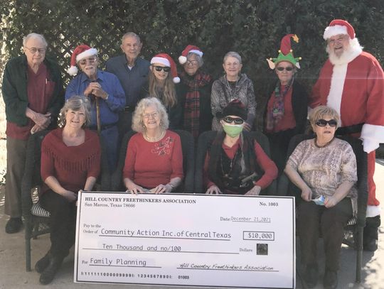 Hill Country Freethinkers Association donates $10K to Community Action