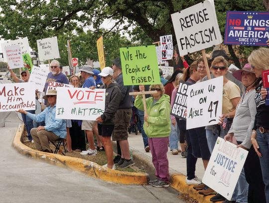 Hundreds gather downtown for third ‘No Kings’ rally