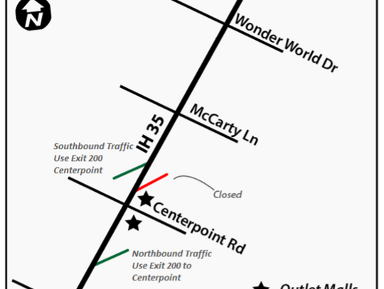 I-35 exit ramp near outlet malls to close during tax-free weekend