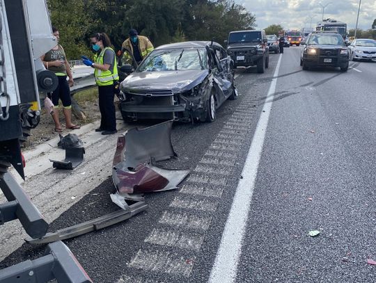 I-35 slows down Friday following 2 large wrecks 
