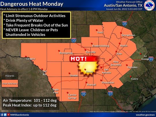 National Weather Service issues heat advisory with 100-degree temperatures in the forecast