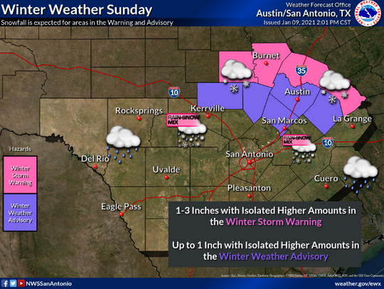 National Weather Service issues Winter Weather Advisory for Hays County