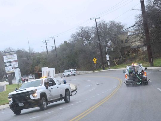 ROAD READY: City crews treat San Marcos roads ahead of icy conditions