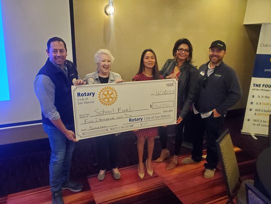 Rotary Club donates $5,000 to School Fuel 