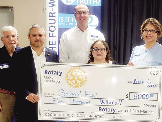 Rotary Club donates $5K to School Fuel