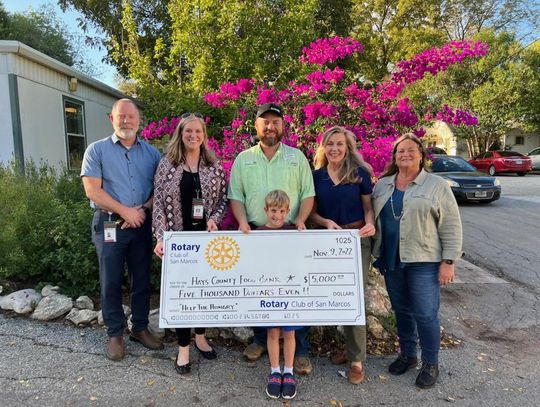 Rotary Club of San Marcos presents $5K donation to Hays County Food Bank 