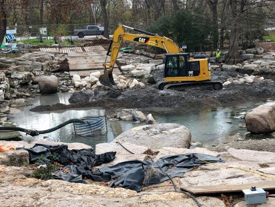 San Marcos River dewatered, rerouted for portion of maintenance project