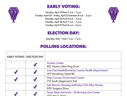 SMCISD board passes polling locations, voting hours for upcoming election 