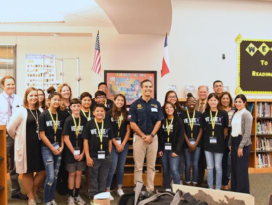 Texas Land Commissioner visits Goodnight Middle School, teaches history lesson