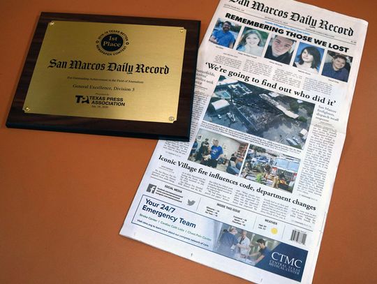 Texas Press Association awards Daily Record first in general excellence