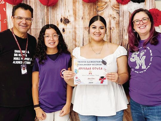 Travis Elementary students award scholarship to SMHS senior