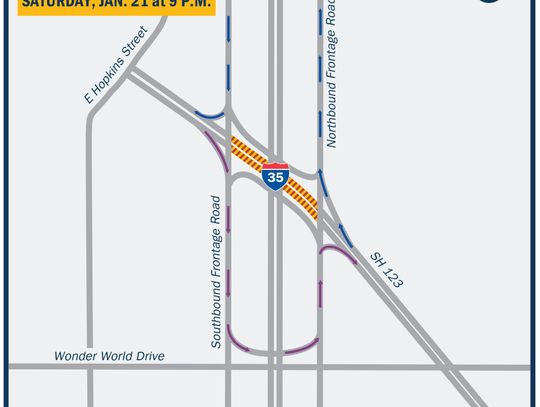 TxDOT to close I-35 intersection at SH 123, Guadalupe Street