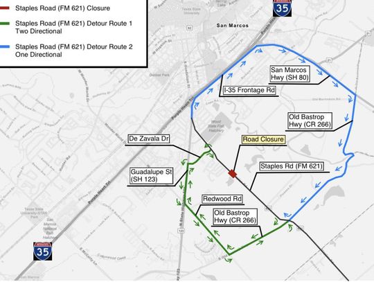 TxDOT to close portion of Staples Road beginning Sunday 