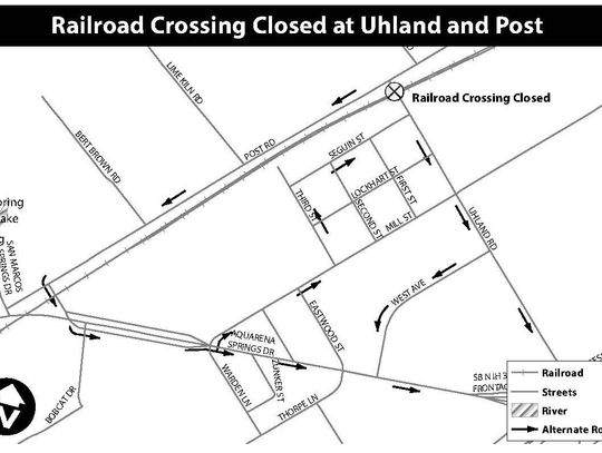 Uhland/Post Rd intersection closed Wednesday for rail work