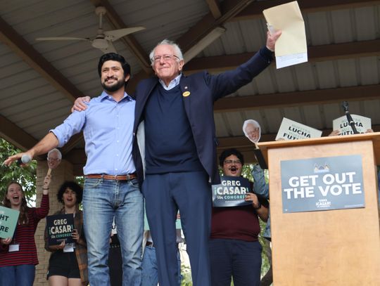 US Sen. Sanders speaks at San Marcos Get Out the Vote, March to the Polls Rally