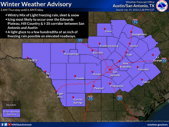 Winter weather advisory in effect through Friday morning 