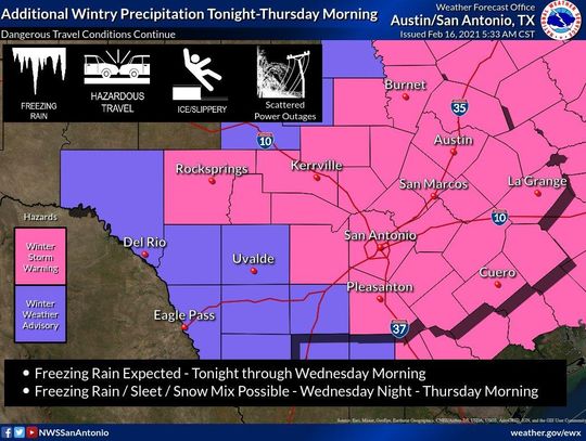 Winter weather remains as freezing rain in forecast Wednesday, Thursday