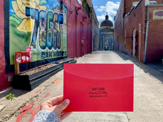 WITH LOVE FROM KISSING ALLEY: Send Valentine's letter from Kissing Alley, visit downtown during February 