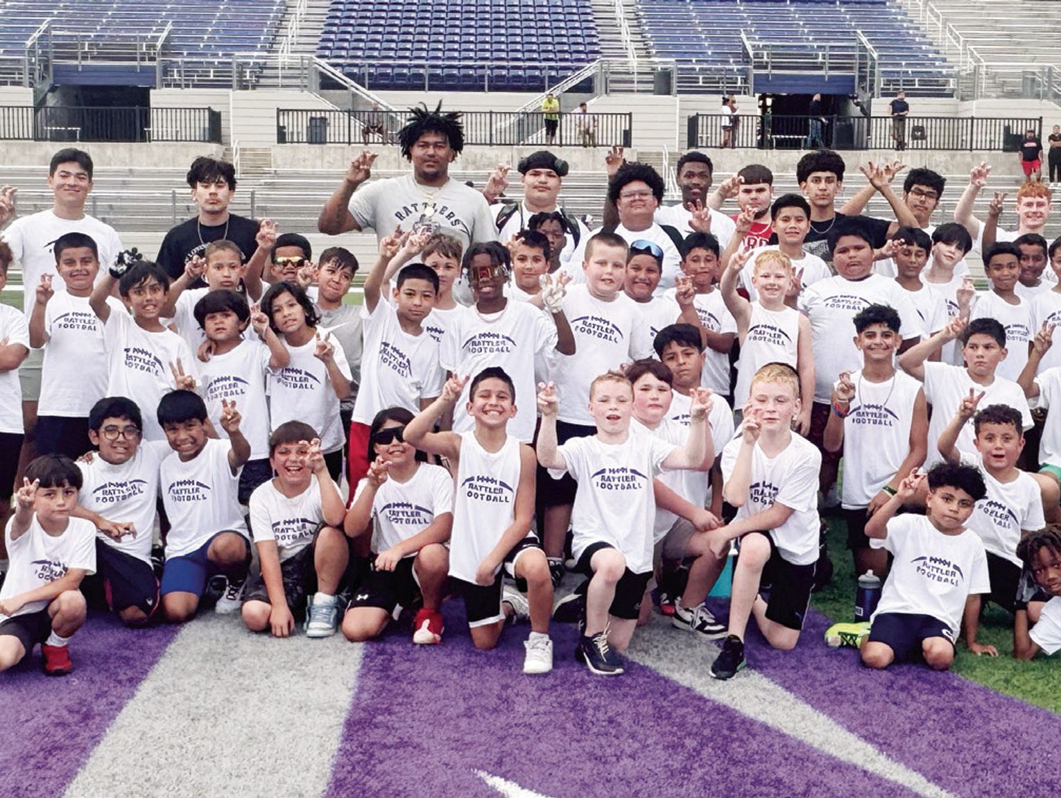 San Marcos kids participate in Rattler Football Camp
