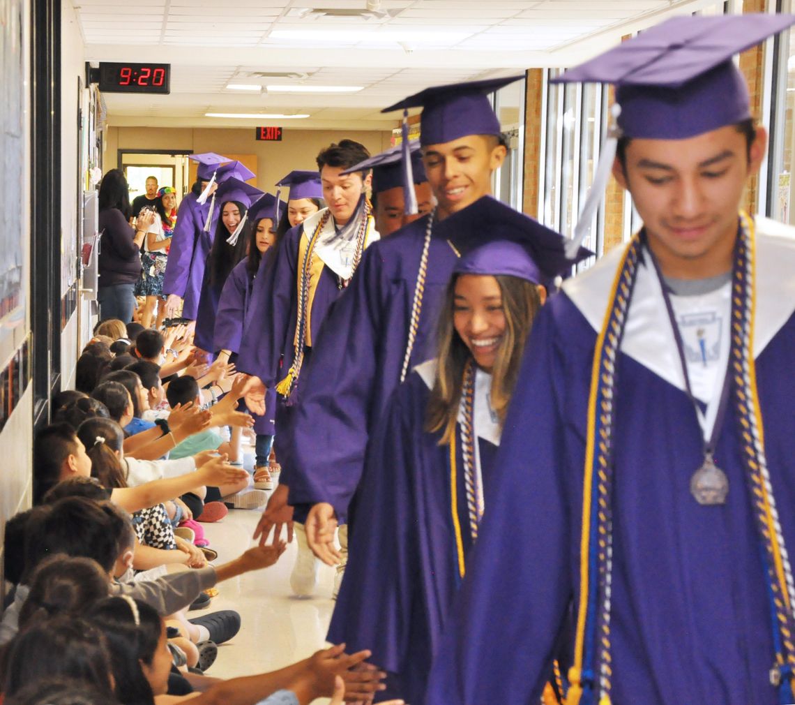 A STEP CLOSER TO GRADUATION: San Marcos High School seniors participate in annual grad walk A STEP CLOSER TO GRADUATION: San Marcos High School seniors participate in annual grad walk