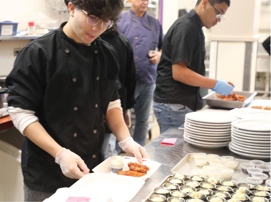 Advanced Culinary Arts students utilize skills to take part in learning lunch