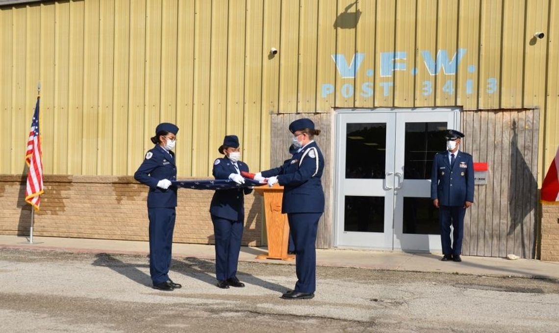 AFJROTC performs flag retirement ceremony