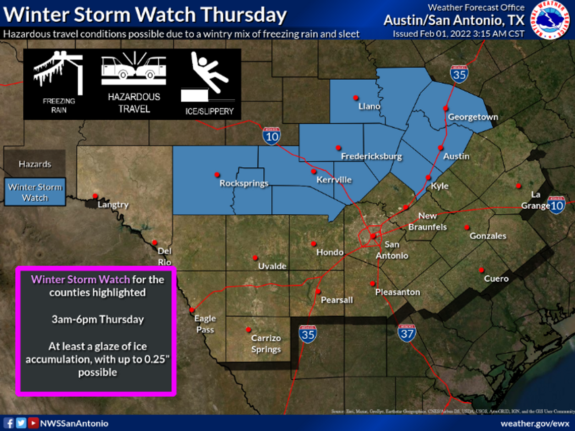 Arctic cold front to blow through Wednesday, Winter Storm Watch issued