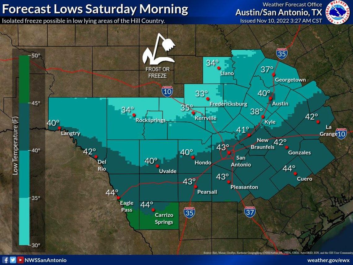 Cold front to bring rain, thunderstorms Friday; overnight lows expected in 40s 