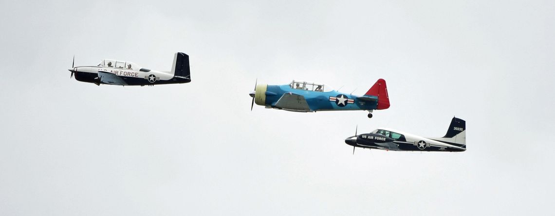 COMMEMORATING MEMORIAL DAY: Commemorative Air Force conducts flyover, city holds virtual ceremony