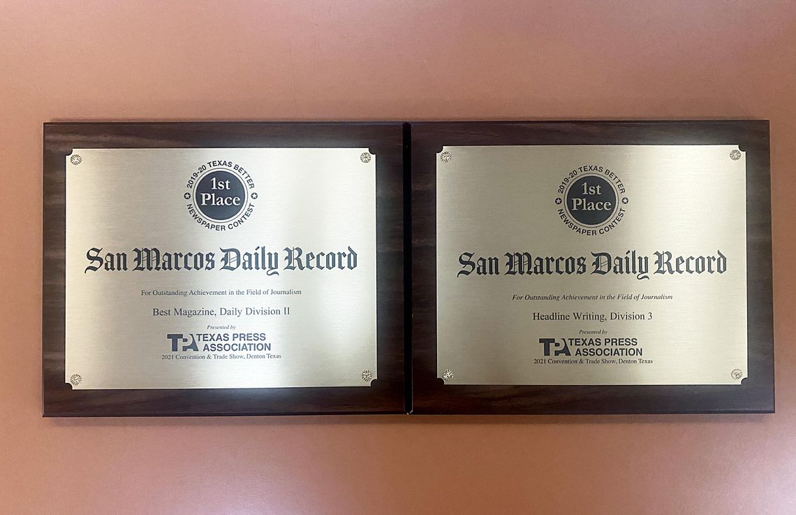 Daily Record receives 1st place awards at Texas Press Association, Texas AP awards 