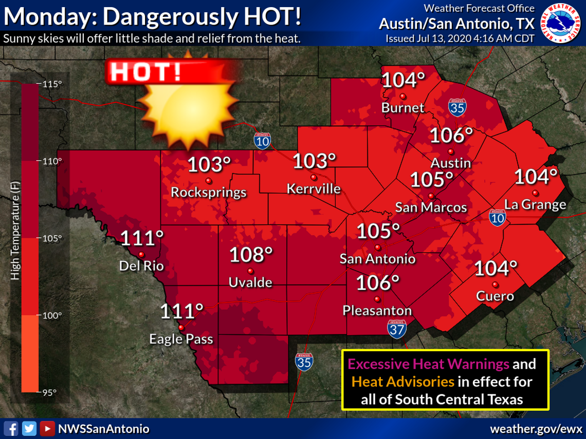 Dangerous heat continues as National Weather Service issues Excessive Heat Warning