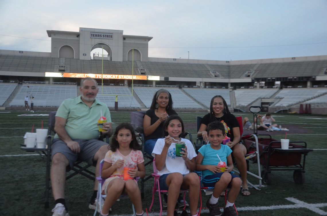 DINO-MITE TIME: Crowd gathers to watch Jurassic World at Bobcat Stadium DINO-MITE TIME: Crowd gathers to watch Jurassic World at Bobcat Stadium