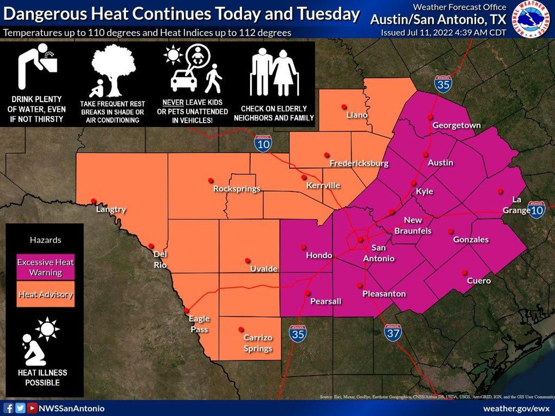 Excessive heat warning continues through Tuesday evening Excessive heat warning continues through Tuesday evening