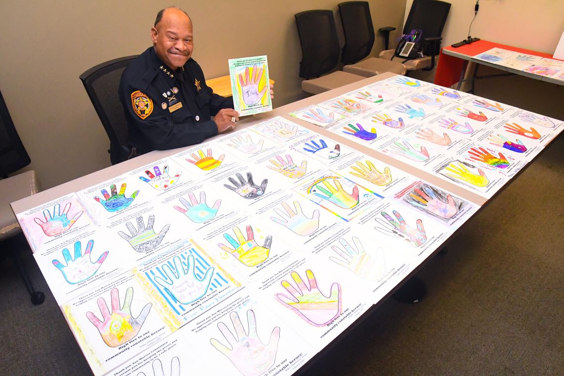 FIRSTHAND GRATITUDE: Elementary students thank constable for work in community