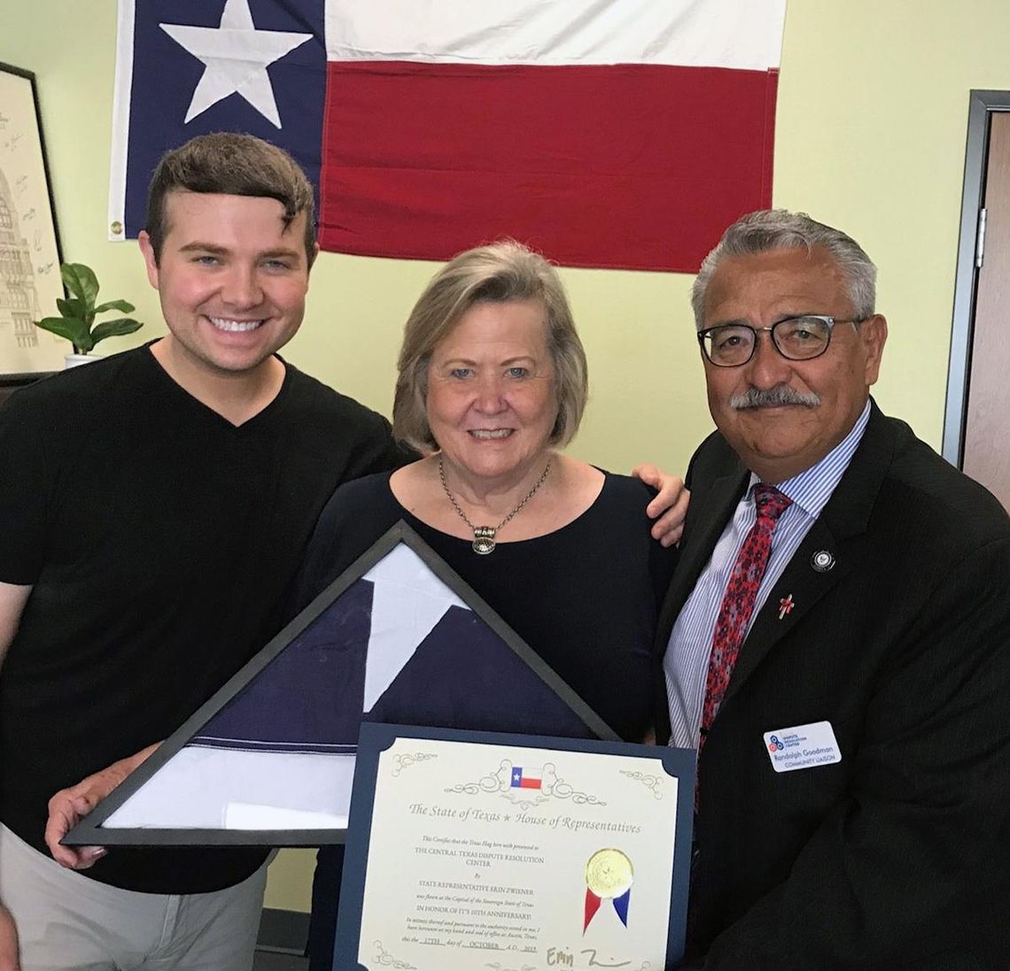 Flag flies over capitol for Conflict Resolution Day 2019