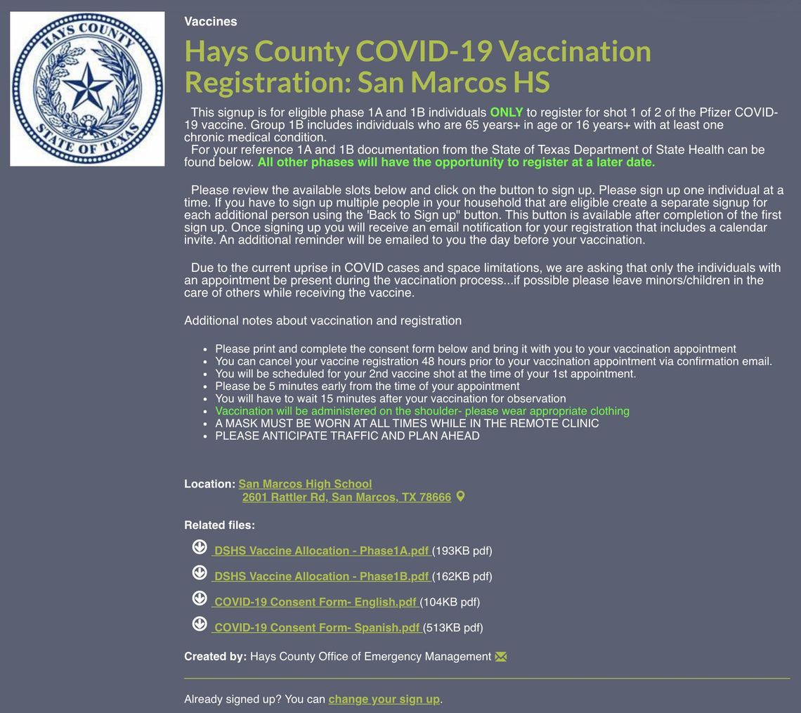 Hays County to open vaccine portal Friday for next round of appointments 