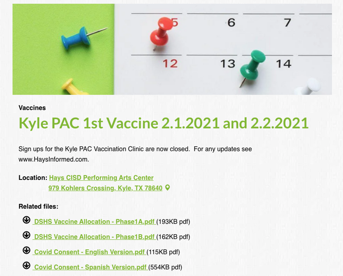 Hays County vaccine sign up sees bottleneck Friday Hays County vaccine sign up sees bottleneck Friday