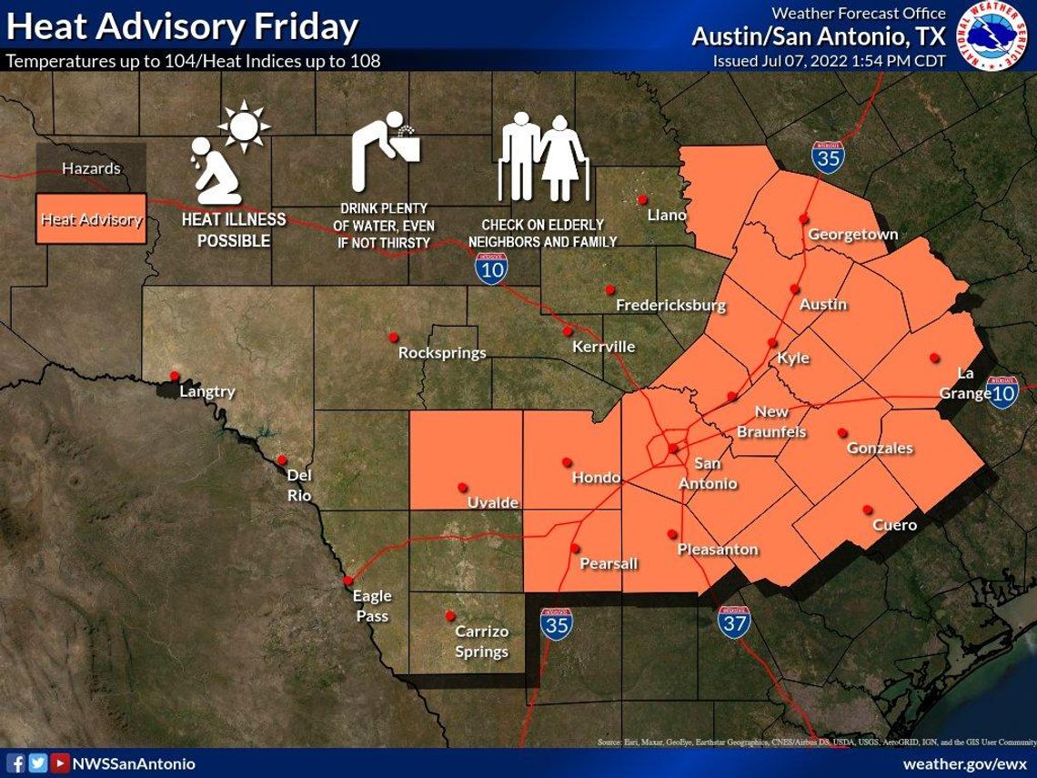 Heat advisory goes into effect Friday afternoon 