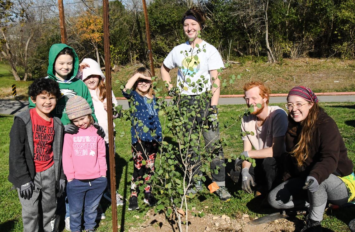 Holiday campers plant trees at Children’s Park