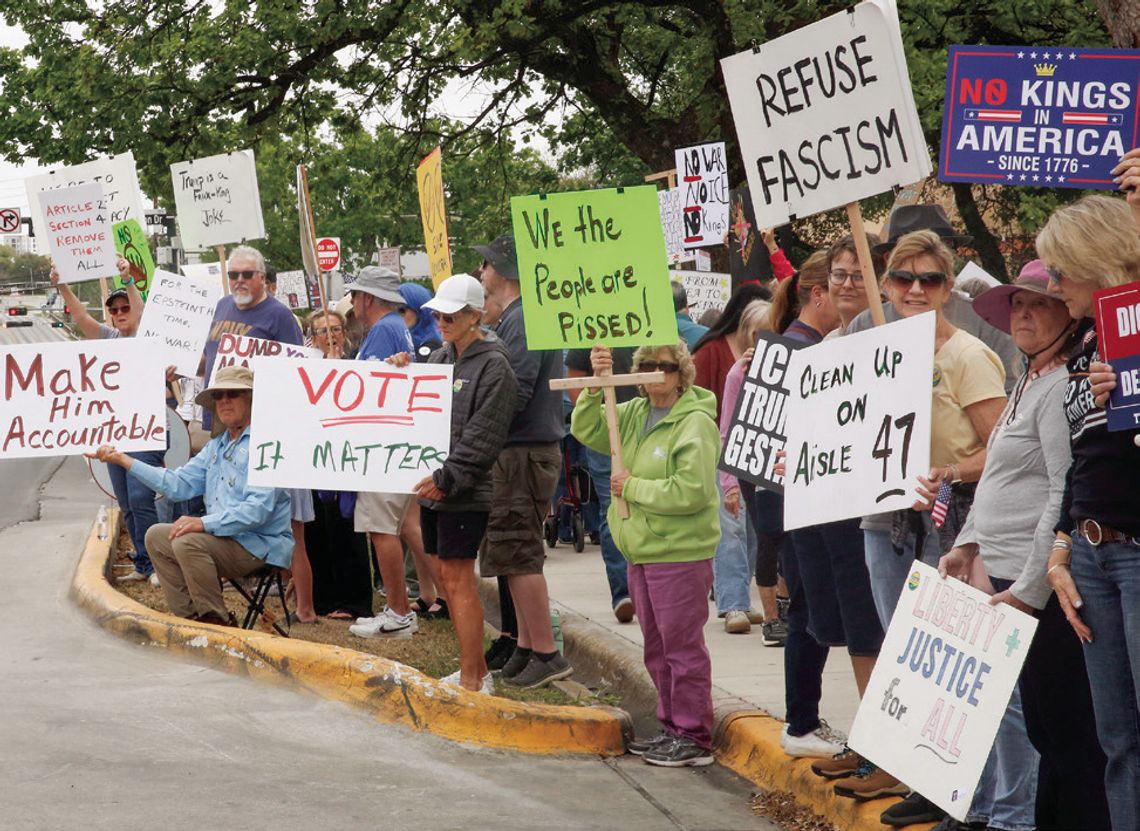 Hundreds gather downtown for third ‘No Kings’ rally