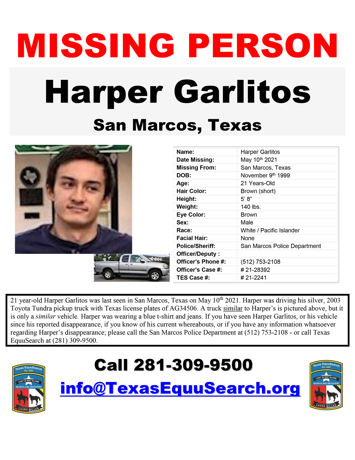 Investigation, search ongoing for missing man last seen in San Marcos